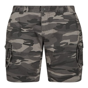 Pantalones cortos cargo de camuflaje informales para hombres Técnicas teñidas lisas de patrón sólido antiarrugas - Product Image 1
