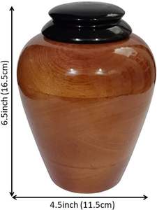 Wooden Urn <b>for</b> <b>Ashes</b> Cremation Burial: Urns Box with Open Close Screw Lid - Product Image 4