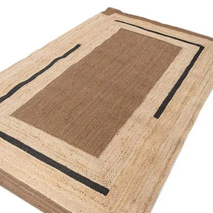 Alfombra ovalada rectangular hecha a mano de yute Natural 100%, duradera, ecológica, moderna, con diseño de oración para Hotel, alfombra para uso doméstico - Product Image 1