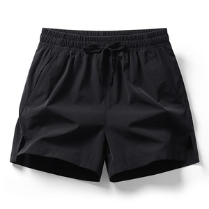 Shorts de sport pour homme en toile, taille élastique, couleur unie, décontractés, pour le fitness et l'entraînement - Product Image 1