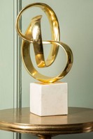 Sculpture Moderne de Luxe Éco-Responsable en Aluminium Faite à la Main, Figurine Décorative pour la Maison, Grande Sculpture Coupe Trophée Mondial Plaqué Or