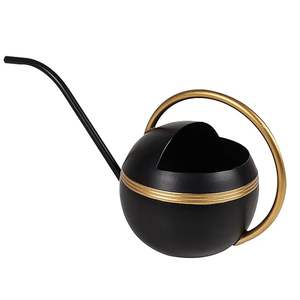 Regadera Moderna de Metal Negro y Dorado, Regadera Decorativa para Plantas de Interior y Exterior - Product Image 1
