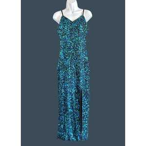 Robe de soirée élégante à col en V avec froufrous pour les rassemblements décontractés de bal ou les soirées ensemble - Product Image 6