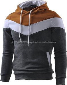 Sweatshirts à capuche décontractés pour hommes, à manches longues, en jacquard à carreaux, avec cordon de serrage et poches kangourou - Product Image 1