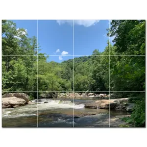 Carreaux de céramique muraux River PT500895 48 "W X 36" H Ensemble de 12 carreaux de céramique 12x12 - Product Image 1