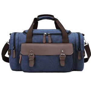 Canvas fashion Overnight high quality for Men Women Leather <b>Bag</b> Travel Carry on Sports Weekend Gym Tote <b>Bags</b> Garments Duffel <b>Bag</b> - Product Image 2