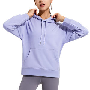 Sweat-shirt à capuche en coton pur respirant pour femmes Logo personnalisé Sweat-shirt tricoté surdimensionné lourd Printemps Automne Hiver StreetwearOem - Product Image 3