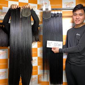 Extensions de cheveux humains vierges de couleur naturelle Faisceaux d'os droits pour femmes noires Vendeur de cheveux - Product Image 6