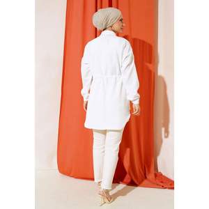 Tunique en lin avec corde à la taille Blanc - Product Image 3