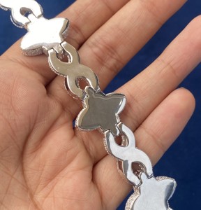 Adorable 925 Sterling Silver Hip Hop <b>Red</b> Marquise Cuban Link Clover <b>Bracelet</b> Iced Out Brilliant Cut Diamond Stone - Product Image 3