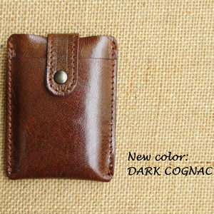 Stylish Genuine Leather <b>Card</b> <b>Holder</b> Handmade <b>Slim</b> Wallet With Burnished Edges Durable Organizer For <b>Cards</b> HLC-0131 - Product Image 1