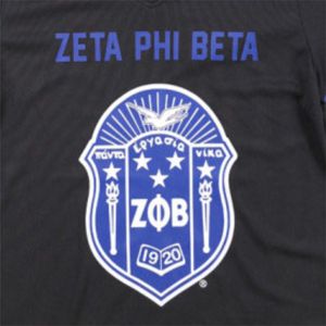 เสื้อฟุตบอล zpb-สีดำ | เสื้อยืด100% ผ้าโพลีเอสเตอร์ Zeta phi Beta พิมพ์โลโก้ทีมบนแขนเสื้อด้านหน้าและด้านหลัง - Product Image 3