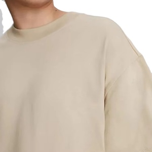 เสื้อยืดผู้ชายทรงหลวมแบบดรอปไหล่สองชั้น ผ้าเจอร์ซีย์คอตตอน 100% ทรงโอเวอร์ไซส์ ขายดีอันดับต้นๆ - Product Image 3