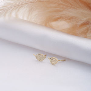 Origami hoja diseño joyería plata esterlina Stud pendientes hechos a mano al por mayor turco 925 joyería fina joyería - Product Image 4