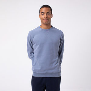 Sweatshirts à col rond brodés avec logo personnalisé Pull en coton à col rond uni Sweatshirts pour hommes - Product Image 3