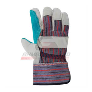 Guantes de seguridad de cuero para construcción Guantes de seguridad de cuero transpirables baratos al por mayor - Product Image 3