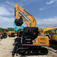 Excavatrice Sany Sy95c d'occasion 9 tonnes, haute qualité, bon prix, d'origine usine, sans fuite d'huile, avec godet de terrassement sur chenilles