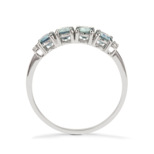 Bague saphir bleu Montana 1,10 ct avec zircon blanc en platine 950 - Product Image 3
