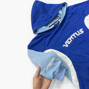 Sweat-shirts à capuche surdimensionnés en coton 100% avec logo personnalisé OEM, imprimé en relief, brodé, patchwork, 400 GSM, poids lourd, streetwear d'hiver - Product Image 4