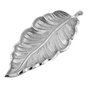 Plateau en aluminium métallique est représenté apparaît plateau décoratif en forme de plateau en aluminium a une texture de feuille réaliste - Product Image 2