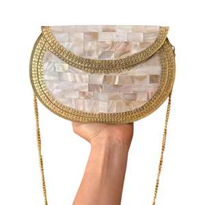 Mosaic <b>Wallet</b> Resin Clutch Bag Super handmade high quality Women Clutch Ethnic <b>Metal</b> Purse From India world craft impex - Product Image 1