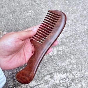 Best Quality Handcrafted Natural <b>Wood</b> <b>Comb</b> with Double Sided Teeth for Fine Thick and Curly Hair Available for BulkQuantity - Product Image 2