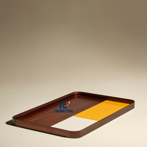 MEILLEURE VENTE Plateau de service en bois laqué fait à la main Nouveaux plateaux de service de couleur pour la vaisselle de restaurant alimentaire du Vietnam - Product Image 5