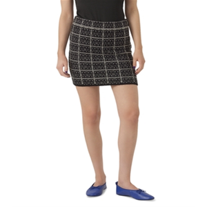 Minigonna in denim di lino Vero Moda, nera, con pieghe a matita, design a fascia, stampa con paillettes e volant, taglia XS, morbida, corta, stile formale - Product Image 1