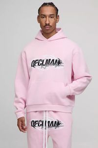 Chándales con paneles con capucha lavados con gráfico cuadrado de gran tamaño personalizado, ropa informal, chándal transpirable y cómodo para hombres - Product Image 3