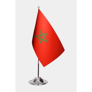 Drapeaux de table du Maroc imprimés numériquement avec mât en aluminium - Product Image 1