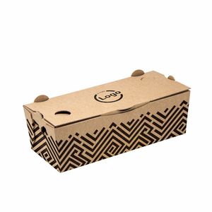 Boîte alimentaire carrée rigide recyclée personnalisée 24x10x8 avec laminage brillant ou mat - Product Image 2