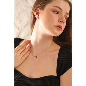 925 Sterling Silver <b>Infinity</b> Necklace White Stone Rhodium <b>Rose</b> Gold Plating Bezel Setting Trendy Style Zircon Diamond Pearl - Product Image 2