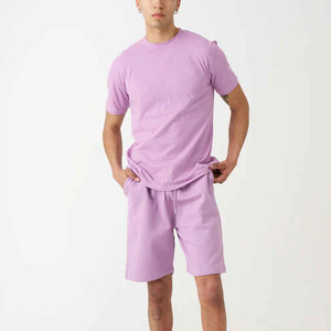 Ensemble de 2 pièces 100% coton pour hommes personnalisés Trier les manches et les chemises décontractées Shorts tenues d'été pour hommes - Product Image 4