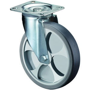 125 mm Swivel <b>Casters</b> for Furniture Thermoplastic <b>Wheel</b> with 120 kg Load Capacity BS <b>Casters</b> with L104 X W80 mm Base Plate - Product Image 3