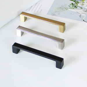 Contemporary Zinc Alloy Cabinet Pulls Matte <b>Black</b> Brass Gold Kitchen <b>Cupboard</b> Handles Furniture Hardware Eco-Friendly Durable - Product Image 1