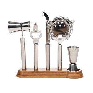 Ensemble d'outils de bar en finition or de luxe avec boîte de rangement en bois massif, accessoires professionnels pour la préparation de cocktails, élégant essentiel de bar - Product Image 5