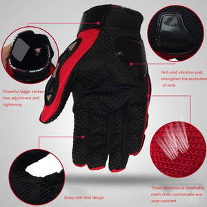 Gants de course moto en cuir, protection sportive des doigts, antidérapants, compatibles écran tactile - Product Image 3