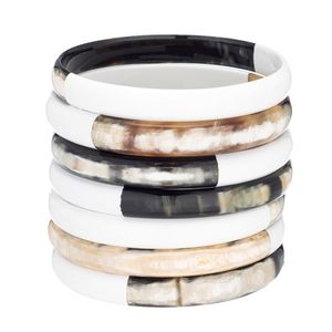 MEJOR CUERNO Hecho a mano de lujo al por mayor Natural Buffalo Ox Cow Horn Bangle Joyería de moda para hombres y mujeres - Product Image 2