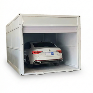 Garage modulaire pliable en acier galvanisé robuste, style design industriel-moderne, pour utilisation comme abri de voiture, maison, atelier ou magasin. - Product Image 2