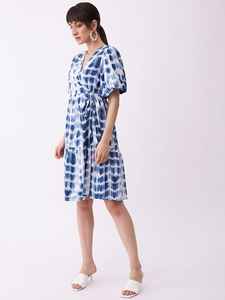 Nouvelle Collection 2026 – Robe Longue Tie-Dye Femme à Manches Courtes en Rayonne Tissée 100% Lavable avec Taille Naturelle - Product Image 3