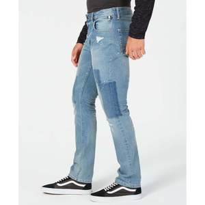 Jeans American Rag da Uomo Stile Drift con Schizzi di Vernice, Slim Fit Elasticizzati, Taglia 32x34, Design Patchwork - Product Image 3