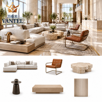 Fabricant de meubles pour hall d'hôtel, canapé deux places sur mesure, fauteuil, table d'appoint pour projets de complexes hôteliers de luxe