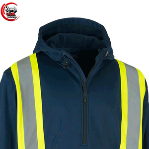 Sudadera con capucha Hi Vis de alta calidad Trabajador DE LA CONSTRUCCIÓN Hi Vis Sudadera con capucha reflectante de manga larga para hombres - Product Image 3