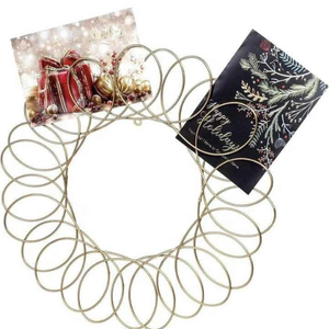 Porte-cartes minimaliste en fil de fer finition argentée, parfait pour Noël, la maison, les fêtes, la décoration de table, porte-cartes - Product Image 1