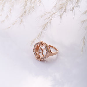 แหวนเงินแบบแฮนด์เมดรูปทรงเรขาคณิตที่ไม่ซ้ำใครสำหรับผู้หญิงเครื่องประดับเงินสเตอร์ลิงทำด้วยมือแบบตุรกีขายส่ง925 - Product Image 4