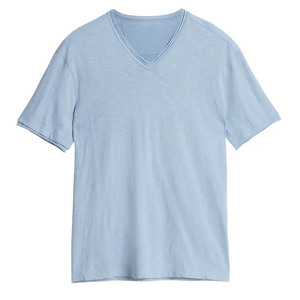 T-shirts à col en V de grande taille, style 2023, été, respirants, 100% coton, manches courtes - Product Image 1