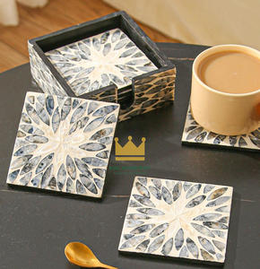 Sous-verres carrés de napperon du Vietnam de bon prix avec la chaleur de nacre-isolé pour la vaisselle, vaisselle - Product Image 1