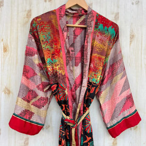 ชุดกิโมโนผ้าไหมลายดอกไม้หรูหราสำหรับผู้หญิงชุดเดรสผ้าไหมยาวพิมพ์ลายหรูหราชุดใส่อยู่บ้านชุดเจ้าสาวของขวัญรีไซเคิล - Product Image 1