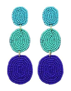 Boucles d'oreilles brodées de perles à la mode faites à la main au design multicolore fantaisie pour filles élégantes et femmes à la mode - Product Image 5