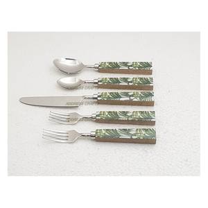 Ensemble de couverts en acier inoxydable 18/8 poli miroir avec poignée en pierre créative Argenterie Best Seller 5 Pcs Couverts Vaisselle - Product Image 2